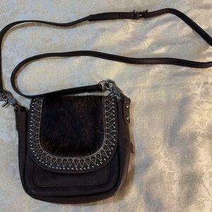 Montana West Pebble Brown Leather Crossbody Bag